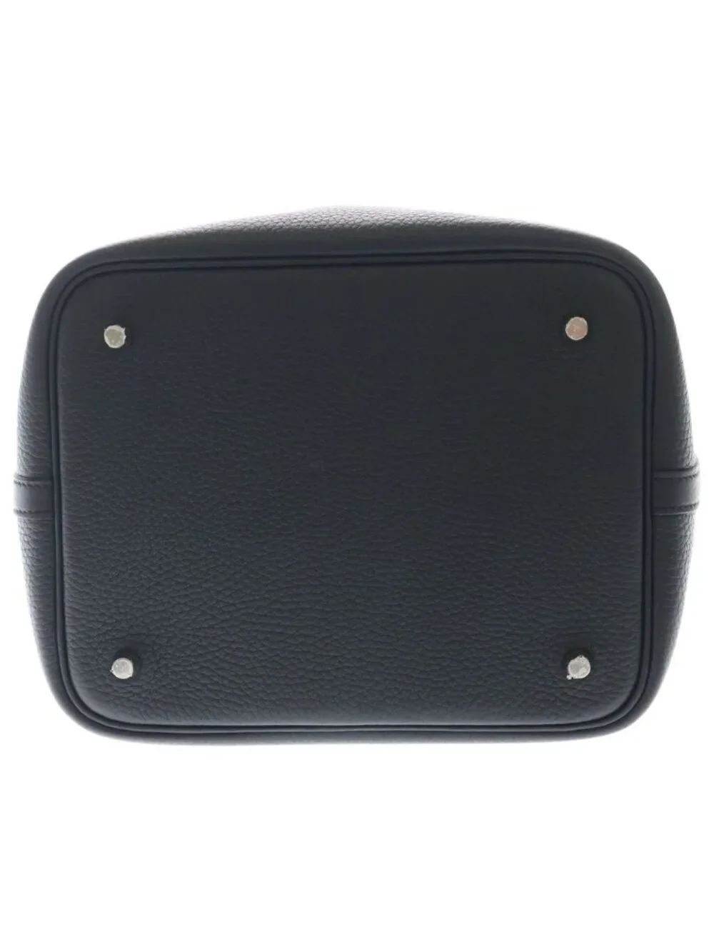 Hermes Picotin Lock MM Taurillon Clemence Gold Handbag Noir